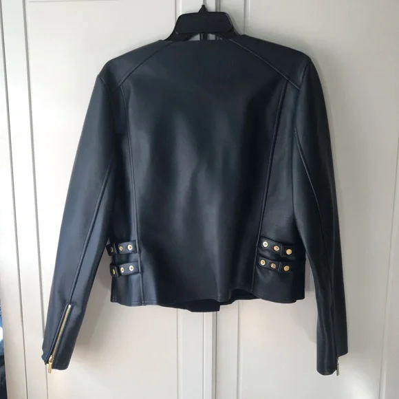 Michael KORS Faux Leather Biker Jacket Size L